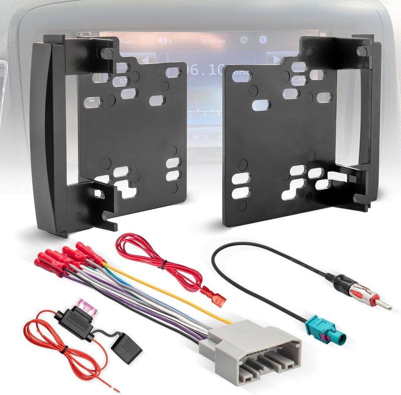 NuIth Double DIN Radio Installation Dash Kit W/Radio Wire Harness for 2007-2016 Dodge/Jeep/Chrysler, Aftermarket Radio Dash Stereo Mounting Installation Trim Bezel Bracket Wire Kits - Image 1